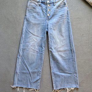Madewell Button Fly Wide Leg Crop Jeans/Denim, 27